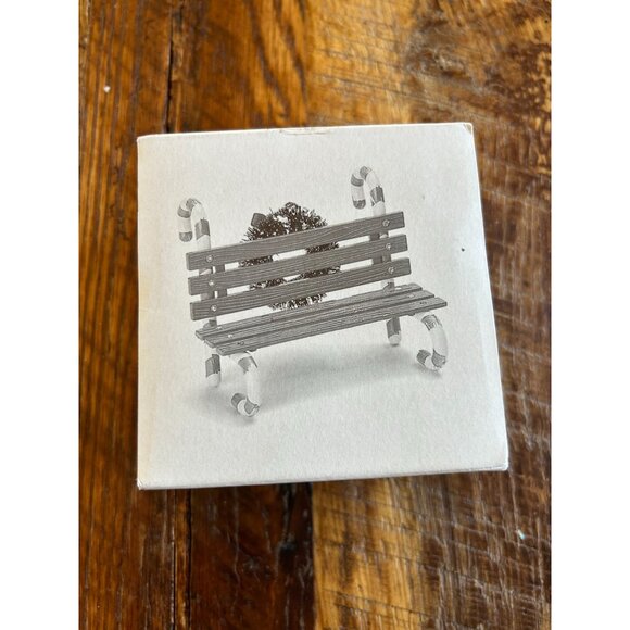Miniature Candy Cane Bench Figurine With Wreath Decoration By Department 56 Chri - Picture 5 of 5
